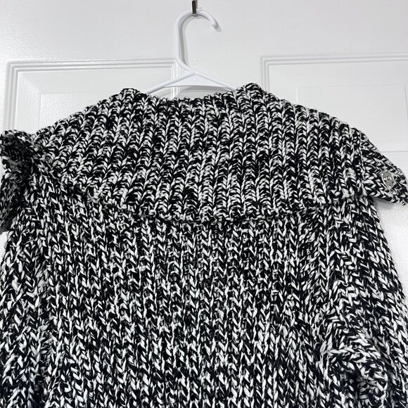 Kennith Cole Reaction Long Blacka and White Snap Front Sweater Jacket Size Large - Picture 8 of 12